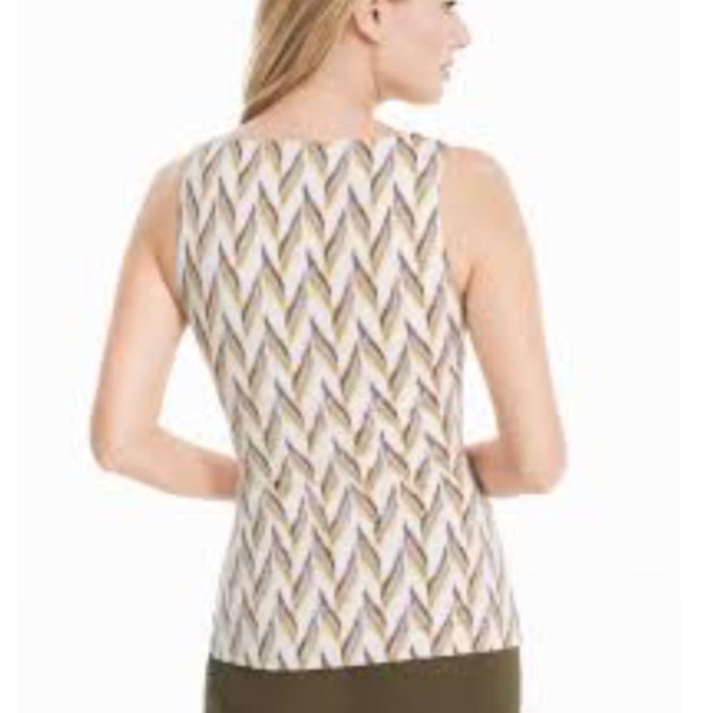 Zigzag Print Shell Top Canary Ecru - image 2